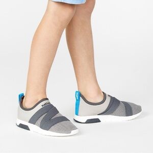 Native Kids Phoenix Laceless Sneakers in Gray and Blue